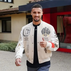 AC Milan Off White Varsity Jacket White Varsity Jacket AC Milan Off White Varsity Jacket White Varsity Jacket